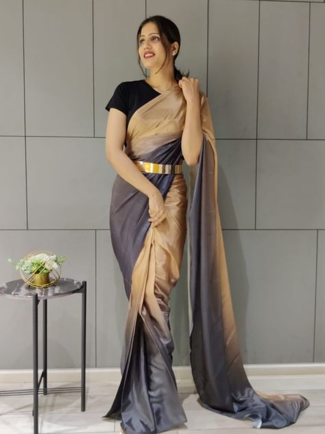 *Launching Most Beautiful 1 Min Sarees With Our Real Modeling Shoot😍😍😍😍* *Our Real Modeling Shoot😍😍😍* *6 Colours Available* *1 Min Ready To Wear Saree With Belt* Sd¹⁰⁰ *Price* 1300+$/- Code *HC-369* *Fabric Details* Saree : *Premium Chinon Silk With Beautiful Digital Print Work* Blouse : *Heavy Satin Bangalori ( Unstitched )* *Belt Included* Note *Our Real Modeling Shoot😍* *Showroom Finishing* *Best Quality* *With Original Metal Belt* Sari Embroidery, 1 Minute Saree, Sabyasachi Lehengas, Kajol Saree, Bridesmaid Lehengas, Modeling Shoot, Party Saree, Saree Fancy, Women Ethnic Wear