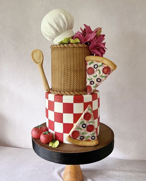 Chef Cake, Fondant Cake Designs, Alice In Wonderland Cakes, Pizza Cake, Sculpted Cakes, Birthday Cakes For Men, Themed Birthday Cakes, Cool Birthday Cakes, Unique Cakes