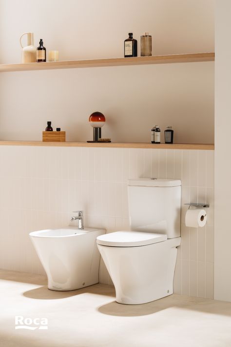 The Gap Understated, contemporary design with The Gap close-coupled WC. Also available rimless making cleaning easier - smart bathroom solutions from Roca. #bathroominspiration #bathroomdesign Roca Bathroom, Toilet Cistern, Smart Bathroom, Bathroom Solutions, Toilet Wall, Smart Toilet, Wall Hung Toilet, One Piece Toilets, Toilets