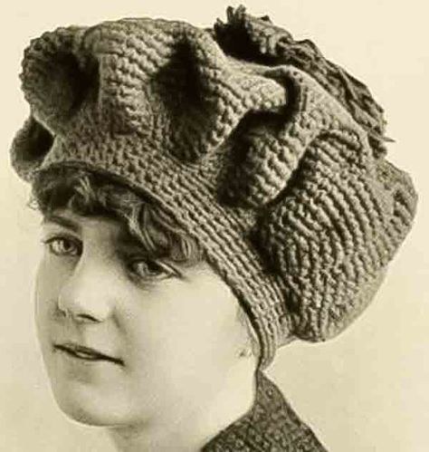 Old Crochet Patterns, Historical Crochet, Crochet Rocket, Victorian Crochet Patterns, Historical Knitting, Historic Patterns, Edwardian Women, Knitting Tam, Tam O Shanter