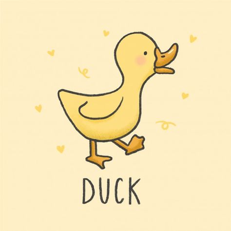 Cute duck cartoon hand drawn style Premi... | Premium Vector #Freepik #vector #background #birthday #happy-birthday #baby Cute Duck Cartoon, Duck Cartoon, Cute Duck, Yellow Duck, Premium Vector, Hand Drawn