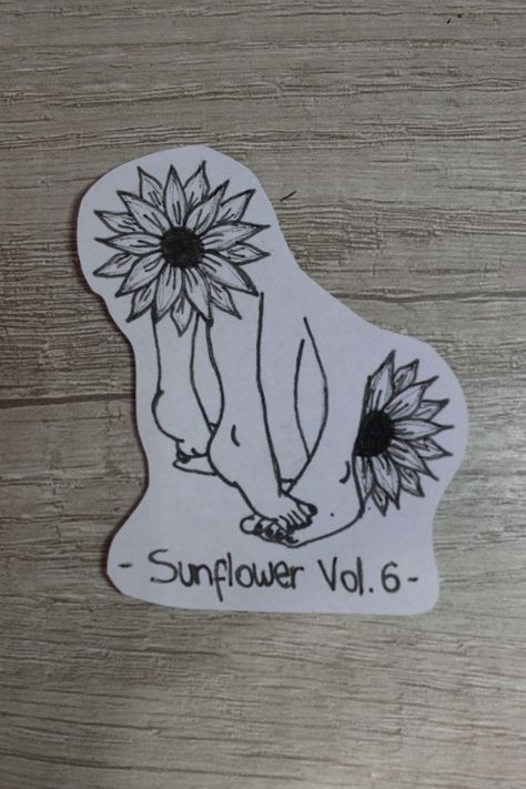 Harry Styles Sunflower Tattoo, Sunflower Vol 6 Tattoo, Harry Styles Sunflower Vol 6, Bday Tattoo, 6 Tattoo, Harry Styles Tattoos, Tattoo Font, Sunflower Tattoo, Tattoo Placement