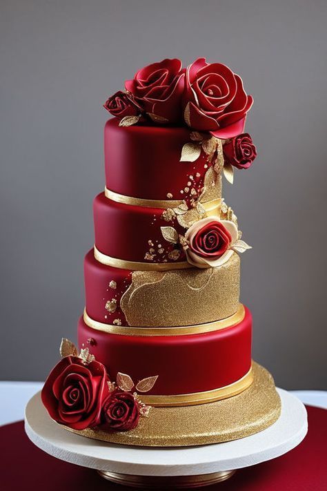 Masters Cake, Ruby Wedding Cake, Quince Cake, Beautiful Birthday Wishes, Quinceanera Cakes, Red Wedding Theme, Fantasy Cake, Classic Wedding Cake, Birthday Wishes Cake