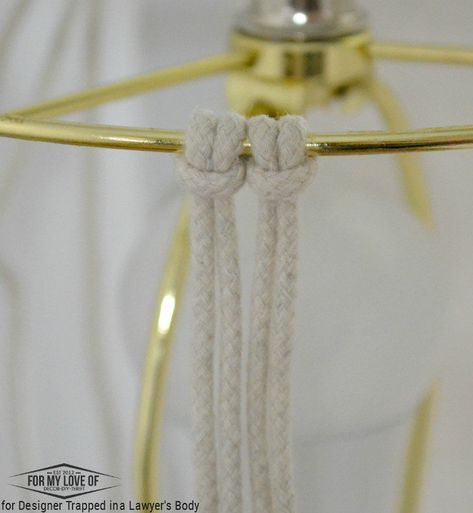 THIS IS AWESOME! Learn to make a DIY macrame lamp shade for a boho chic look on a budget! Full tutorial by For My Love Of for Designer Trapped in a Lawyer’s Body. Macrame Lamp Shade Tutorial, Shade Tutorial, Diy Lamp Makeover, Lamp Boho, Macrame Lamp Shade, Macrame Crafts, Square Lamp Shades, Creative Lamp Shades, Macrame Lamp