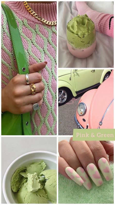 Pink & Green Colour Aesthetic Mood Board Pink And Green Mood Board, Pink Green Aesthetic, Pastel Pink Outfit, Color Combinations Home, Green Color Combinations, Instagram Visual, Color Combinations For Clothes, Mood Board Inspiration, Colour Combination