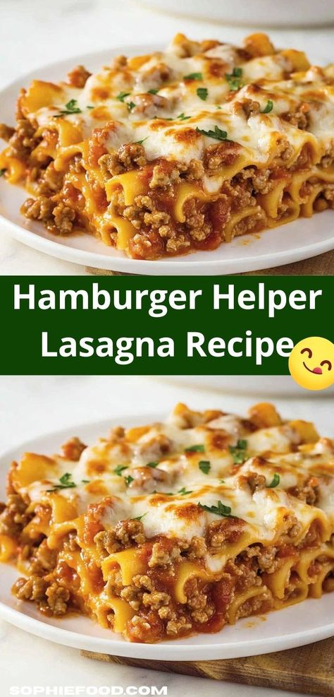 "Craving a comforting meal? This Hamburger Helper Lasagna Recipe is a delightful twist on classic dinner ideas. It's an easy casserole recipe that packs rich flavors, making it perfect for busy family nights. Lasagna Hamburger Helper, Hamburger Helper Lasagna, Hamburger Helper Recipes, Ground Beef Pasta, Easy Hamburger, Beef Pasta, Butter Chicken Recipe, Hamburger Helper, Garlic Butter Chicken