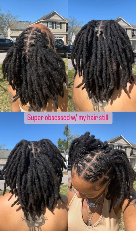 Styling Dreadlocks For Women Black, Down Locs Hairstyles For Women, Locs Straight Back, Protective Styles For Short Locs, Dreadlock Hairstyles Female, Loc Style Barrel Twist, Hairstyles Dreads For Women, Half Up Half Down Hair Black Women Locs, Large Locs Hairstyles