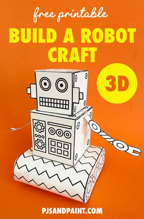 free printable build a robot craft Robot Printable, Robot Papercraft, Free Bridal Shower Printables, Paper Robot, Build Your Own Robot, Build A Robot, Robot Craft, Free Thanksgiving Printables, Halloween Printables Free