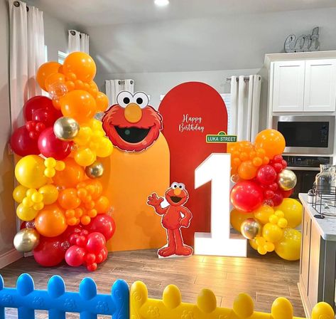 Elmo’s Birthday Party, Elmo High Chair Decoration, Elmo Birthday Backdrop, Elmo Birthday Balloons, Elmo’s World First Birthday, Elmo Birthday Balloon Garland, Sesame Street Elmo Birthday Party Ideas, Boho Elmo Party, Cowboy Elmo Birthday Party