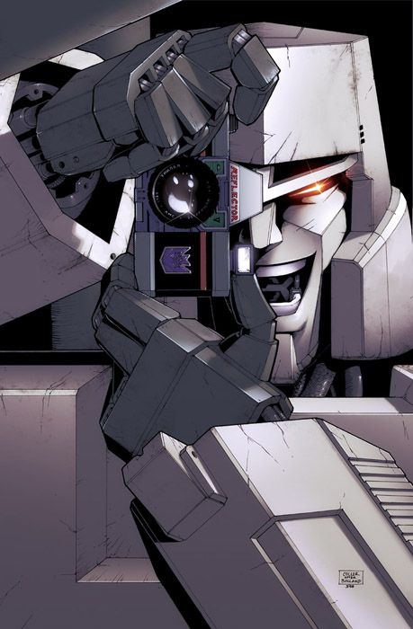 Megatron (with Reflector) re-enacting "The Killing Joke" cover. #Transformers #Batman Megatron Art, Rampage Jackson, Arcee Transformers, Transformers Megatron, Transformers Decepticons, Transformers Comic, Transformers Movie, Transformers Characters, Comic Manga