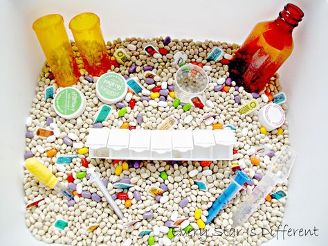 Pharmacy Unit w/ Free Printables Community Helpers Sensory, Vocational Activities, Easy Math Activities, Free Printables For Kids, Community Helpers Preschool, Career Day, Community Helper, Toddler Sensory, Printables For Kids