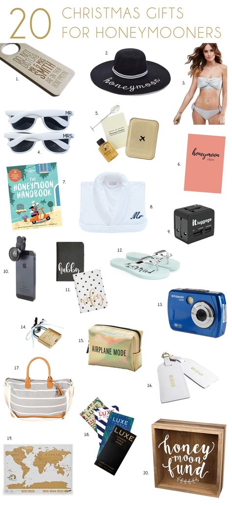 Christmas Gifts for Travellers & Honeymooners | SouthBound Bride Honeymoon Gifts For Bride, Honeymoon Basket Ideas, Honeymoon Gift Ideas, Honeymoon Gift Baskets, Honeymoon Basket, Honeymoon Gift, Honeymoon Gifts, Honeymoon Packages, Hanukkah Gifts