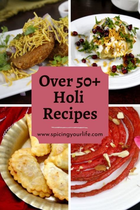 Holi Special Recipes for your party to enjoy with different sweets and snacks. Holi Food Ideas, Holi Special Recipes, Holi Recipes, Holi Party, Recipes To Make At Home, Holi Special, Indian Sweet, Salty Snacks, Indian Sweets