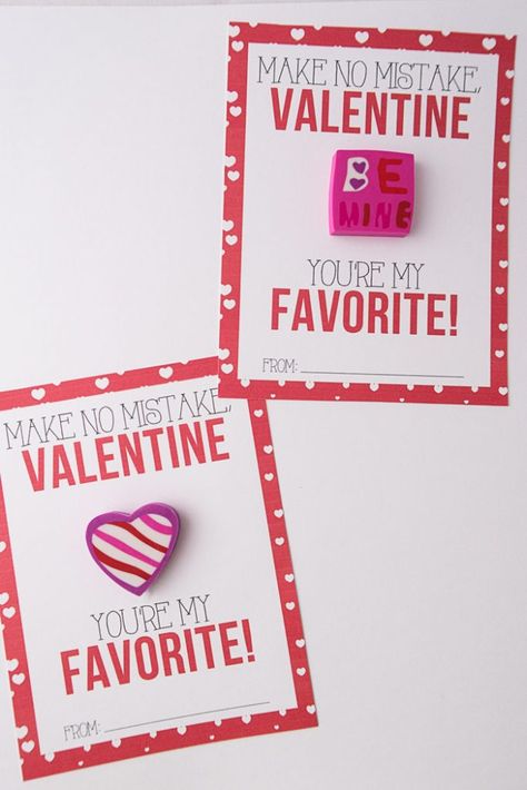 Eraser Classroom Valentines - Free Printables for Valentine's Day Soccer Valentines Cards, Valentines Printables Free Kids, Soccer Valentines, Eraser Valentine, Kawaii Valentine, Classroom Valentines, Boyfriend Crafts, Diy Labels, Beer Birthday