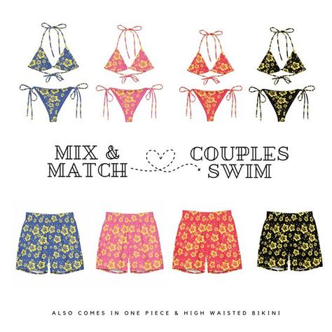 It feels very comfortable it looks good quality fabric and good finish sewing. Couples Swimsuits, Couples Swimwear, Flower Swimwear, Honeymoon Couples, Matching Swimwear, Popular Sports, Tropical Flower, Mens Swim Trunks, Matching Couples