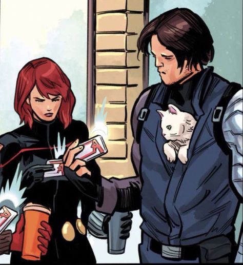 Black Widow And Winter Soldier Comics, Winter Widow Comic, Bucky Barnes And Alpine Comics, Natasha And Bucky Fanart, Natalia Romanova Comic, Bucky Barnes X Natasha Romanoff, Bucky Alpine, Bucky And Natasha Comics, Bucky Long Hair