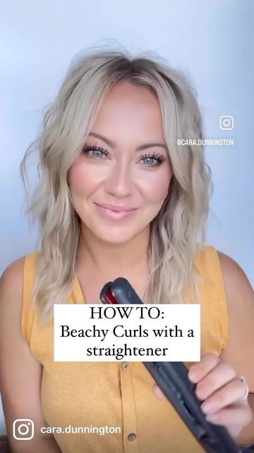 How To Wave Hair With Straightener, Beach Waves With Straightener, Straightener Waves, Curls With Straightener, Easy Waves, Curl Your Hair, Messy Curls, Beach Wave Hair, Mom Hairstyles