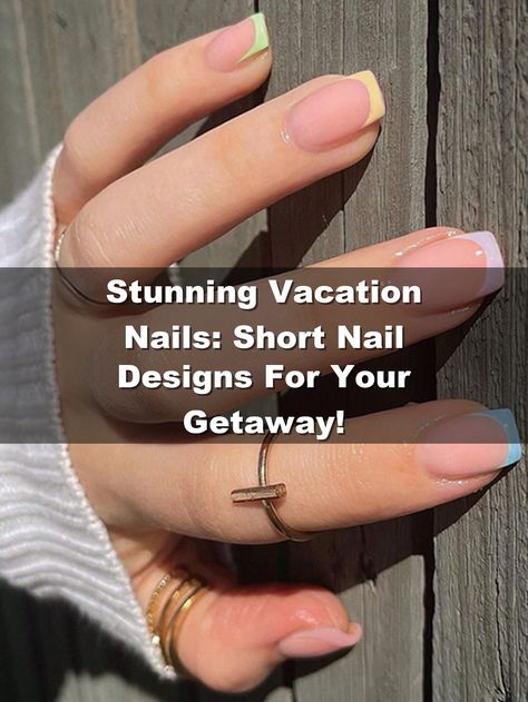 Looking for the perfect nail designs for your vacation getaway? Check out these stunning short nail designs that are perfect for your trip! Whether you're lounging on the beach or exploring a new city, these vacation nails will have you looking fabulous all trip long. Say goodbye to long nails and hello to easy maintenance with these chic and trendy short nail designs. Pack your bags and get ready to show off your vacation nails in style! Beach Trip Nails, Vacation Nails Short, Short Vacation, Vacation Nails, Short Nail, Short Nail Designs, Square Acrylic Nails, Nails Short, Nail Extensions