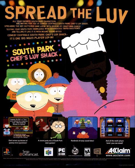 Chef South Park, Chef Art, Video Game Magazines, Spin Magazine, South Park Characters, Retro Ads, Trivia Questions, Old Magazines, Old Games