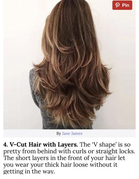 V Cut Hair, Haircuts For Long Hair With Layers, Hairstyles For Layered Hair, Long Layered Haircuts, Women's Hairstyles, Haircuts For Medium Hair, Long Hair With Bangs, Hair Color And Cut, Long Layered Hair