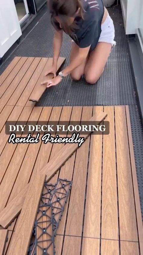 @beforeafter.team’s Instagram post: “Check out this stunning balcony deck flooring transformation 🤩 🎥 @the_avantgarde_ ___________…” Renter Friendly Backyard, Renter Friendly Patio, Ideas Terraza, Deck Flooring, Diy Balcony, Balcony Flooring, Balkon Design, Apartment Patio Decor, Apartment Patio