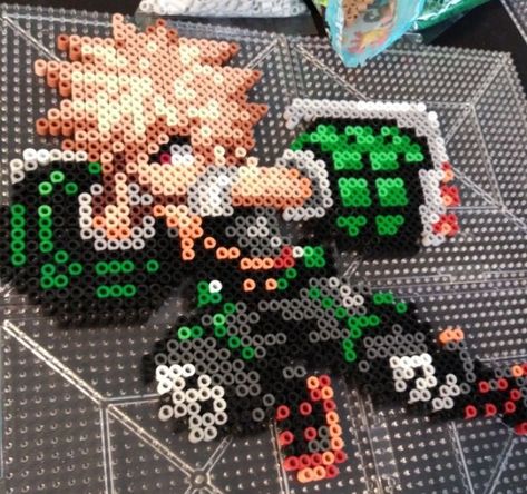 My Hero Perler Beads, Bnha Perler Beads, Peler Beads Stardew Valley, Anime Iron Beads, Bakugo Perler Beads, Anime Melty Beads, Mha Perler Bead Patterns, Mha Perler Beads, Perler Bead Anime