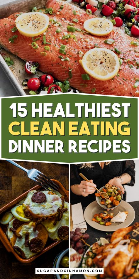 Discover delicious and nutritious dinner ideas with our "Healthy Clean Eating Dinner Ideas" article! 🌿🥗 From vibrant salads to hearty grain bowls, you'll find inspiration for every palate. Transform your dinner routine into a feast of wholesome goodness. Save this pin for your next meal prep inspiration! All Natural Meals Clean Eating, Very Healthy Meals, Clean Healthy Dinner Recipes, Nutritional Recipes Healthy Dinners, Healthy Clean Eating Dinner Recipes, Healthy Tasteful Dinners, Healthy Casserole Recipes For Dinner Clean Eating, Clean Eating Family Dinners, Natural Dinner Recipes