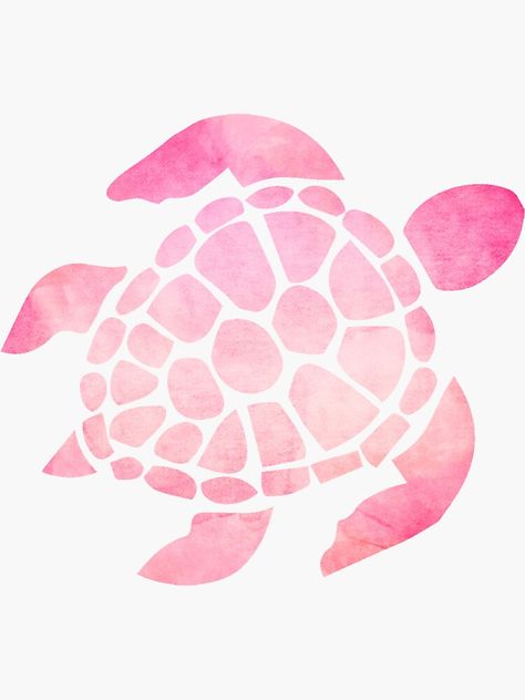 "Sea Turtle Watercolor Pink" Sticker by livpaigedesigns | Redbubble Sea Turtle Tattoo Design Drawing, Summer Wallpaper Pink, Pink Sea Turtle, Turtle Background, Sea Turtle Quilts, Turtle Wallpaper, Sea Turtle Watercolor, Turtle Sticker, Pink Turtle