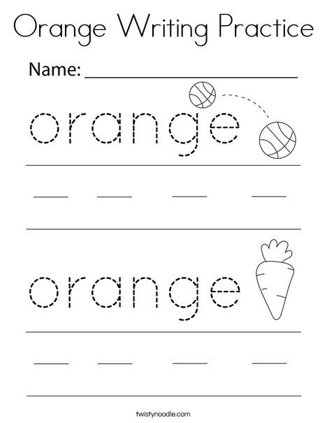 Orange Worksheet, Color Worksheets, Teacher Ideas, Preschool Art, Color Activities, Writing Practice, Kids Prints, Sight Words, Mini Books