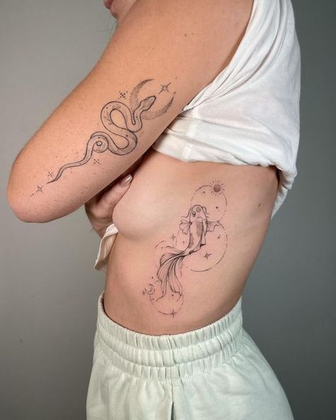 Rebirth Tattoo, Tatuaje Studio Ghibli, Delicate Tattoos For Women, Maching Tattoos, Fine Line Art, Stomach Tattoo, Tato Minimal, Hamsa Tattoo, Jesus Love