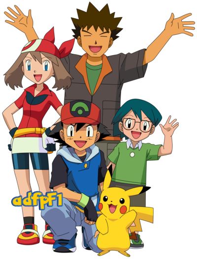 Ash (AG), Aura, Brock, Max y Pikachu (01) by adfpF1 Ash And May, Pokemon Design, Pokemon Advanced, Pikachu Drawing, Pokemon Ash And Serena, Pokemon Sketch, Pokemon Ash, Pokemon Poster, Cool Pokemon Wallpapers