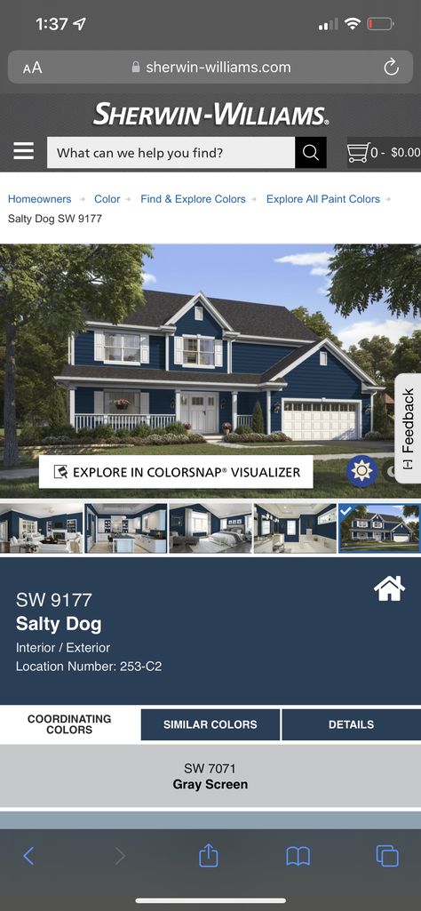 Salty Dog Sherwin Williams, House Paint Exterior Colour Schemes, Sherwin Williams Blue, Sherwin Williams Exterior, Salty Dog, Exterior Color Schemes, House Paint Exterior, Exterior Paint Colors, Blue Interior