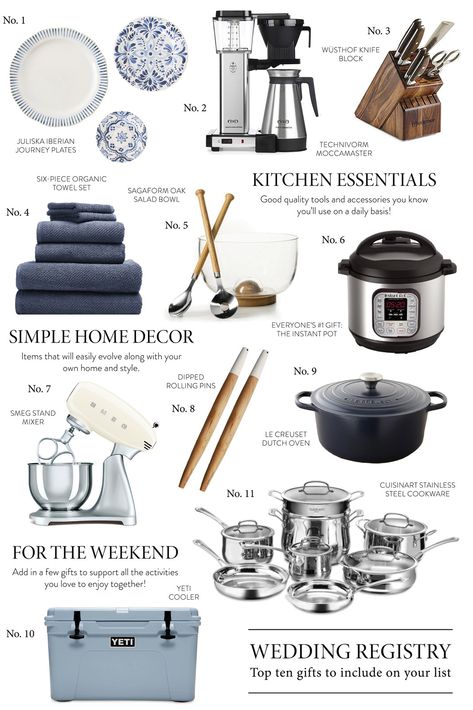 Top Ten Gifts to Include on Your Wedding Registry | Hello Adams Family Must Haves For Wedding Registry, Top Registry Items Wedding, Top Wedding Gifts, Best Registry Items Wedding, Things To Add To Wedding Registry, Must Have Wedding Registry Items, Best Wedding Registry Items, Registry Items Wedding, Amazon Wedding Registry Ideas