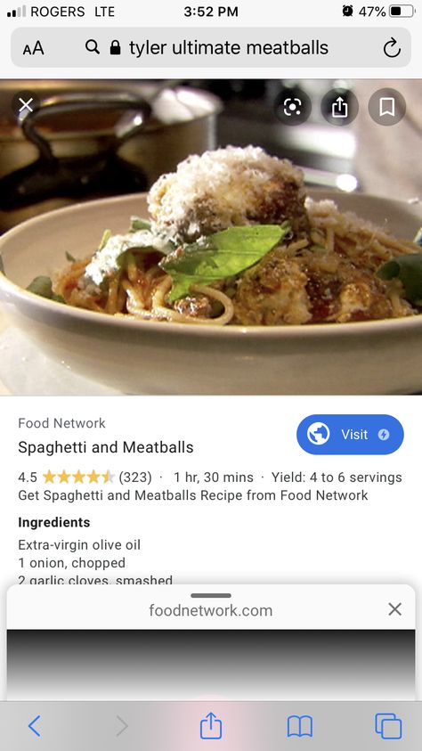 Ultimate Spaghetti, Spaghetti Tomato Sauce, Spaghetti And Meatballs Recipe, Tyler Florence, Best Meatballs, Meatballs Recipe, Spaghetti And Meatballs, Parmigiano Reggiano, Meatball Recipes