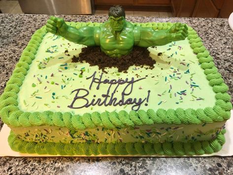 Easy Hulk Cake, Diy Hulk Cake, Hulk Sheet Cake, Hulk Birthday Cakes, Hulk Theme, Hulk Cake, Hulk Birthday Parties, Back To School Gifts For Kids, Marvel Birthday