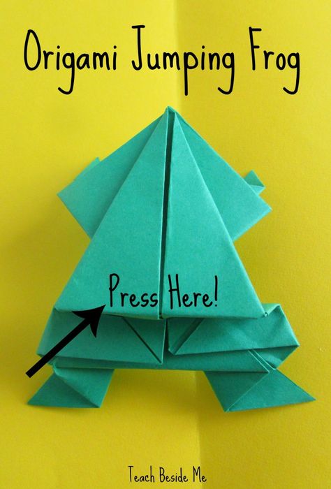 Leap Frog Math Game with origami jumping frogs - SO fun my kids played with them forever. Origami Jumping Frog, Easy Origami For Kids, Origami Birds, Origami Frog, Play Math, Jumping Frog, Origami Ball, Kids Origami, Frog Crafts