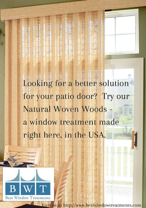 BestWindowTreatments.com - Made in USA Custom Woven Woods Natural Window Treatments Averte Panel System Window Treatments For Large Sliding Door, Slider Door Window Treatments, Natural Window Treatments, Patio Door Window Treatments, Sliding Glass Door Window Treatments, Sliding Glass Door Window, Sliding Door Window Treatments, Interior Paint Colors Schemes, Door Window Treatments