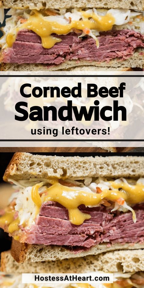 Corned Beef Sandwich Recipe, Slaw Sandwich, Coleslaw Sandwich, Beef Sandwich Recipes, Corned Beef Sandwich, Roast Beef Sandwich, Beef Cabbage, Corn Beef, Corned Beef Recipes