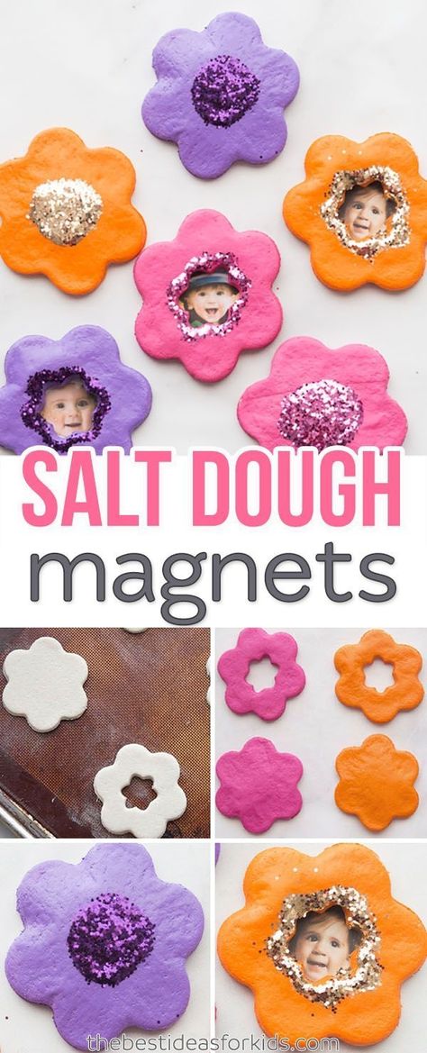 Salt Dough Magnets, Salt Dough Projects, Diy Gifts For Grandma, Salt Dough Crafts, Hadiah Diy, Diy Mother's Day Crafts, Mother's Day Projects, Homemade Mothers Day Gifts, Diy Gifts For Mom