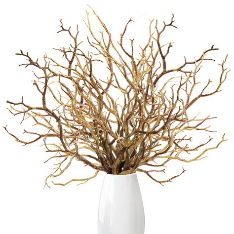 PRICES MAY VARY. Package Contains: 12 pieces of dried tree branches are included in one package. Enough quantity to satisfy our replacement and decoration needs. Premium Quality: These manzanita branches are made of quality plastic material, flexible, odorless, sturdy, wear resistant and not easy to crack or rust, support a long time use. Elegant Style: The artificial witch antler has a sense of modern aesthetics. Light brown color with realistic appearance makes it simple but gorgeous. Attracti Dried Tree Branches, Tree Branch Centerpieces, Table Decor Party, Branch Centerpieces, Manzanita Branches, Dry Tree, Faux Branches, Decorative Plants, Twig Branch