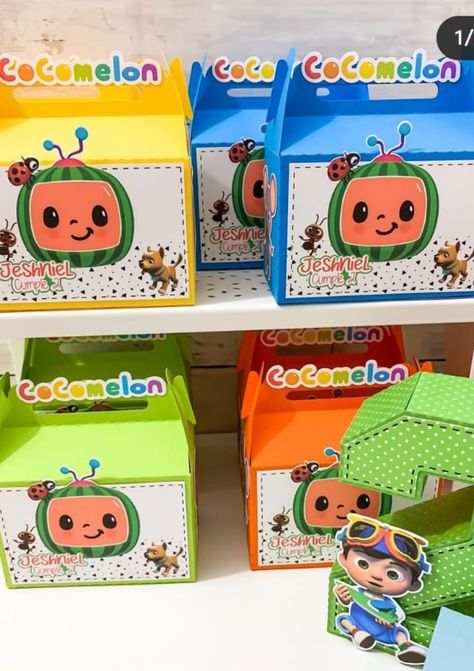 Cocomelon Return Gift Ideas, Loot Bags For Kids Birthday, Return Gift Ideas, Cocomelon Theme, Baby Birthday Party Theme, Boys 1st Birthday Cake, Coco Melon, Boys Birthday Party Decorations, 2nd Birthday Party For Boys