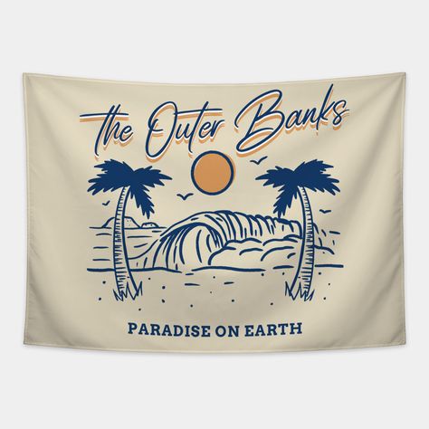 Beach Tapestry Bedroom, Outer Banks Tapestry, Obx Tapestry, Outerbanks Room Ideas, Outer Banks Bedroom Ideas, Pouglandia Flag Outer Banks, Outer Banks Decor, Obx Themed Bedroom, Outer Banks Themed Room