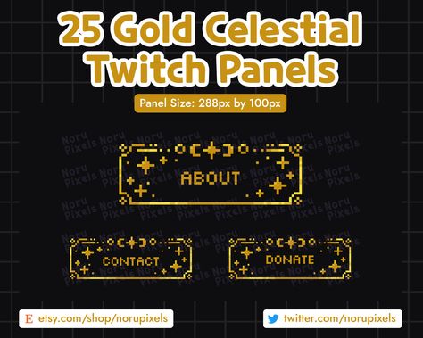 Pixel Gold Celestial Twitch Panels | Witchy Celestial Golden Moon Stream Panels | Dark Theme Twitch Streams Witchy Twitch Overlay, Twitter Website, Dark Panels, Panel Art, Twitter Instagram, Etsy Australia, Pixel Art, Digital Drawing, Drawing Illustrations