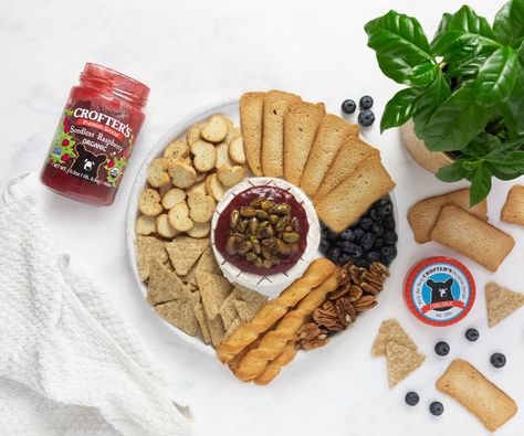 Raspberry & Honey Pistachio Baked Brie | Crofter's Organic Munchie Snacks, Honey Pistachio, Baked Brie, 4 Ingredient, Raw Honey, 4 Ingredients, Brie, Pistachio, Whipped Cream