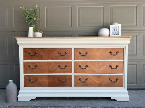 Item SOLD Gorgeous Eight Drawer Country Chic Dresser - Etsy Refinished Dresser Diy, Floating Nightstand Ideas, Dresser Remodel, Diy Furniture Repair, Modern Floating Nightstand, Furniture Makeover Inspiration, Chic Dresser, Furniture Remodeling, Bedroom Furniture Makeover