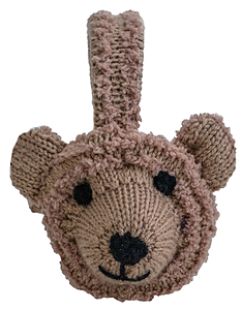 Bear earmuffs Materials Required: 50g Patons Baby Smiles Fairytale Cloud double knitting yarn plus a plain colour to match in double knitting & small amount of black for eyes and nose; hairband 15 inches x 1¼ inches – a soft one with no teeth; stuffing #knittingpattern #knittedcoat #intarsia #motif #chart #children #fairisle #knittedbear #knittedjacket #lindasknitweardesigns #earwarmers #earmuffs #teddybear #knittedbear #knittedsocks #macrameideas #crochet #knitting Bear Earmuffs, Knitted Bear, No Teeth, Rabbit Soft Toy, Teddy Bear Toys, Baby Smiles, Ear Muffs, Plain Colour, Bear Hat