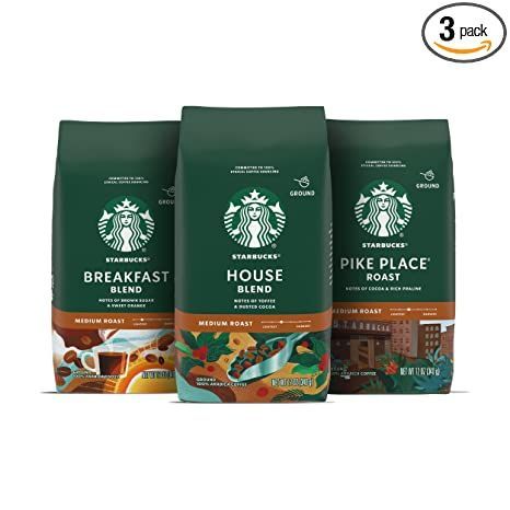 Starbucks Ground Coffee, Coffee At Starbucks, Starbucks Breakfast, Nestle Coffee, Arabica Coffee Beans, Coffee Varieties, Coffee Press, Medium Roast Coffee, Dark Roast Coffee