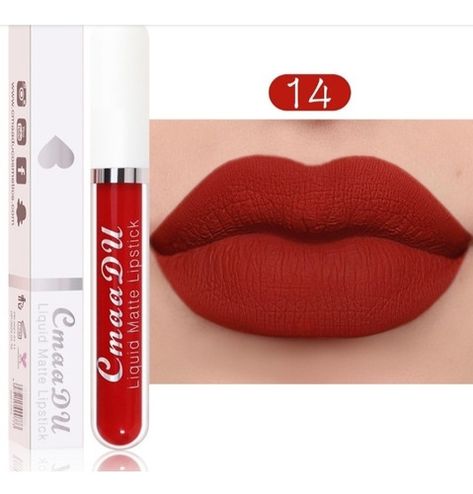 Batom Liquido Top Matte Cmaadu Original Lipstick Lip Gloss Nude Liquid Lipstick, Red Liquid Lipstick, Nude Lip Gloss, Long Lasting Lip Gloss, Waterproof Lipstick, Red Lip Makeup, Women Lipstick, Batons Matte, Lip Cosmetics