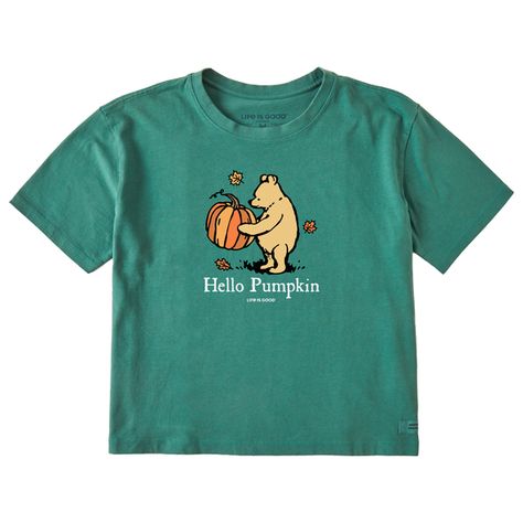 Women's Winnie Hello Pumpkin Boxy Crusher Tee Teacher Tee Shirts, Beach Chair Umbrella, Hello Pumpkin, Henley Tee, Boxy Tee, Teacher Tees, Ladies Tee Shirts, Fabric Tape, Help Kids