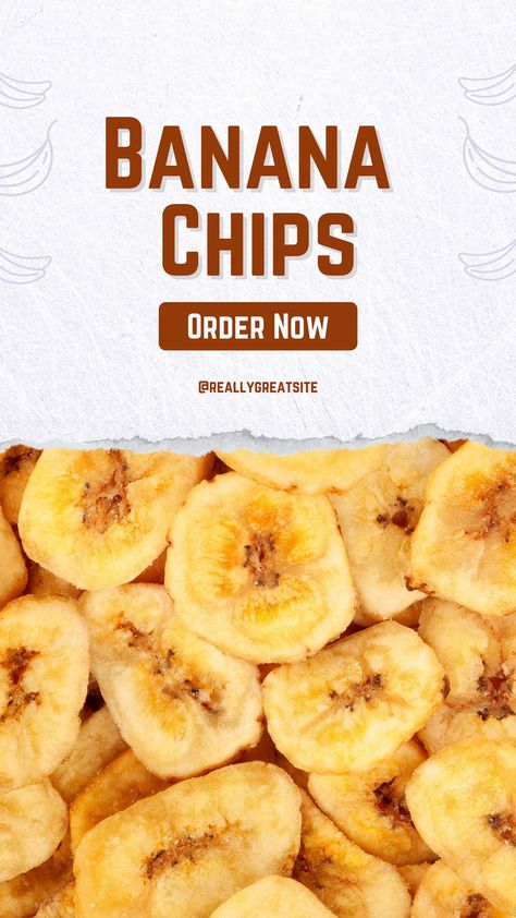 White Modern Snack Banana Chips Instagram story. #modern #snack #banana #chips #instagram #story #banner #poster Banana Chips Photography, Banana Chips Logo, Banana Logo, Recipe With Chocolate Chips, Story Banner, Black Color Hairstyles, Chip Packaging, Fruit Chip, Color Hairstyles